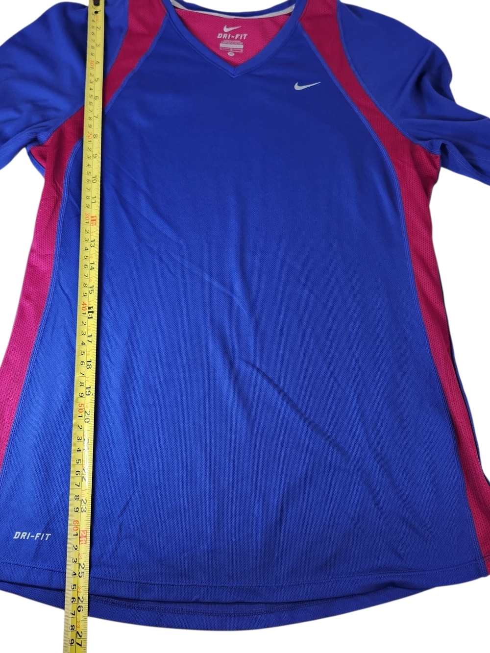 Nike Dri-FIT Running Top Women’s Med Blue Pink Long Sleeve Athletic Shirt Light - Picture 12 of 13